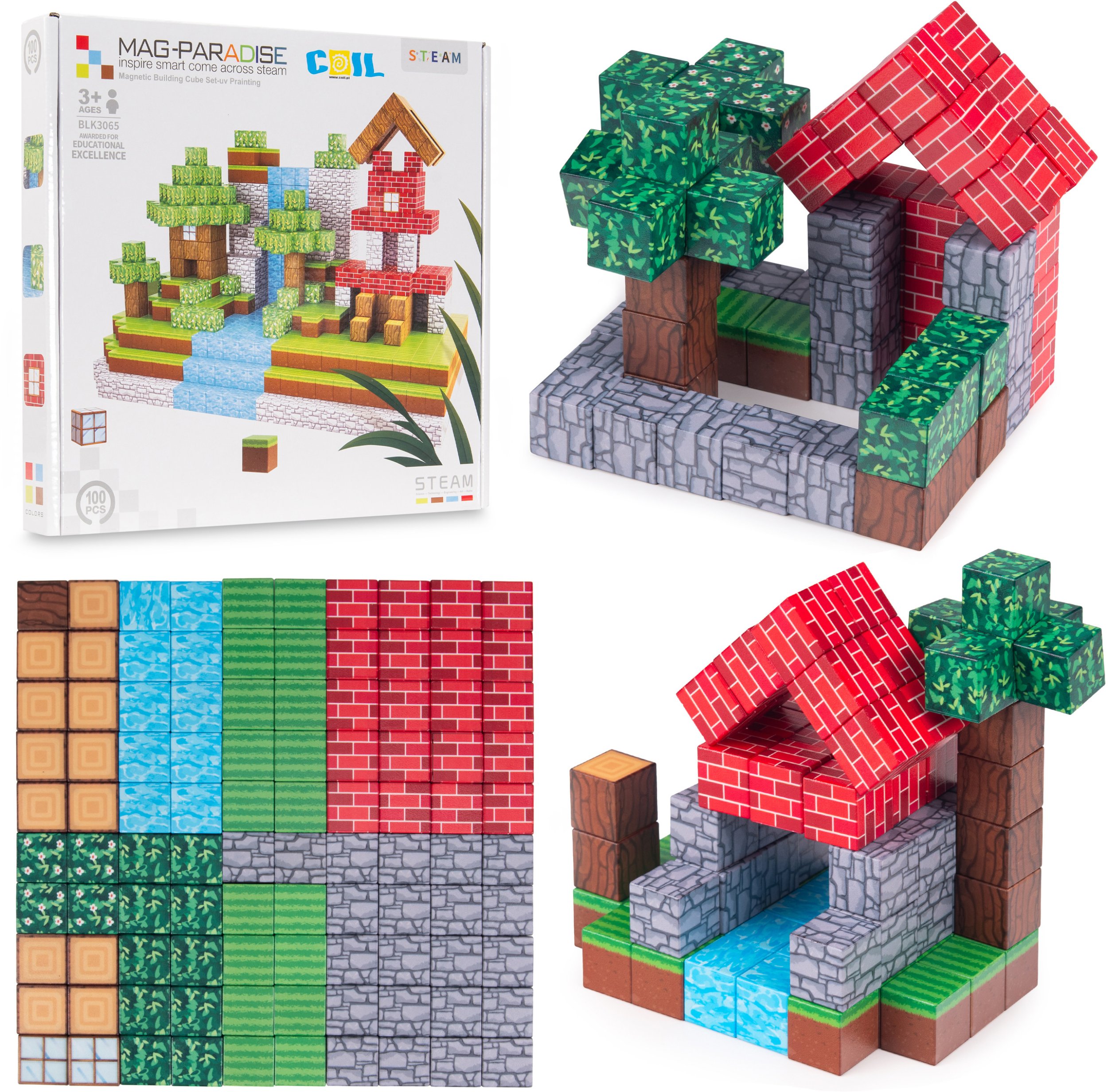 Coil klocki magnetyczne zestaw 72 el. elementy dla dzieci