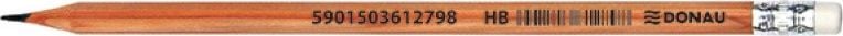 Donau Ołówek drewniany z gumką DONAU, HB, naturalny