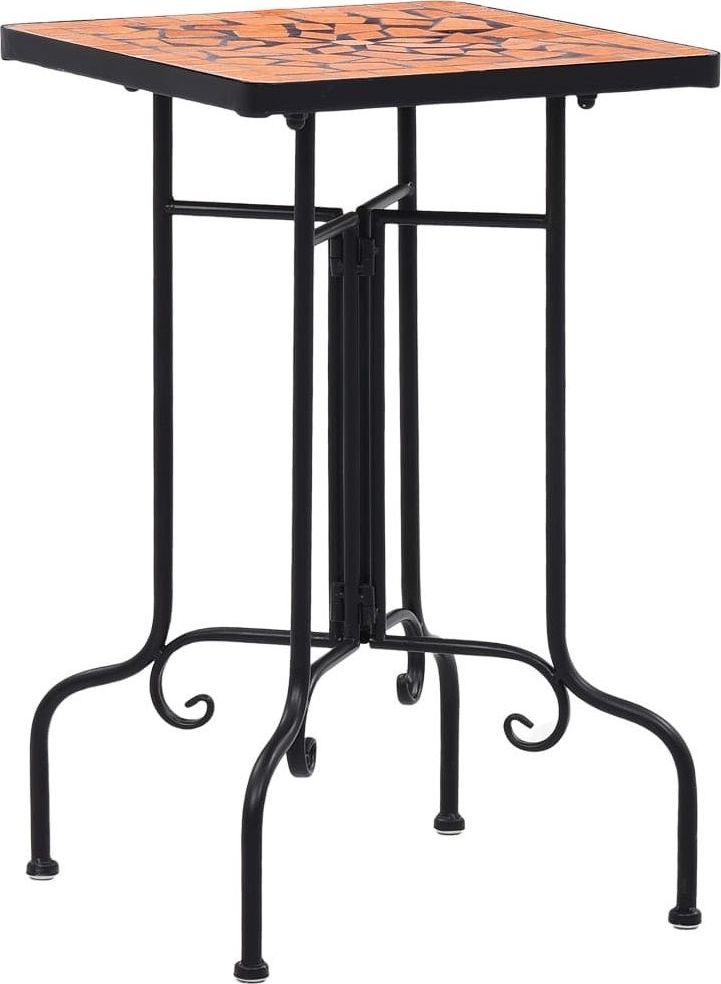 Elior Terakotowo-czarny stolik mozaikowy Barel