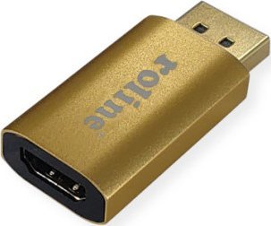 Adapter AV Roline Adapter ROLINE GOLD 4K DisplayPort/HDMI, Actief, v1.2, DP męski - HDMI żeński