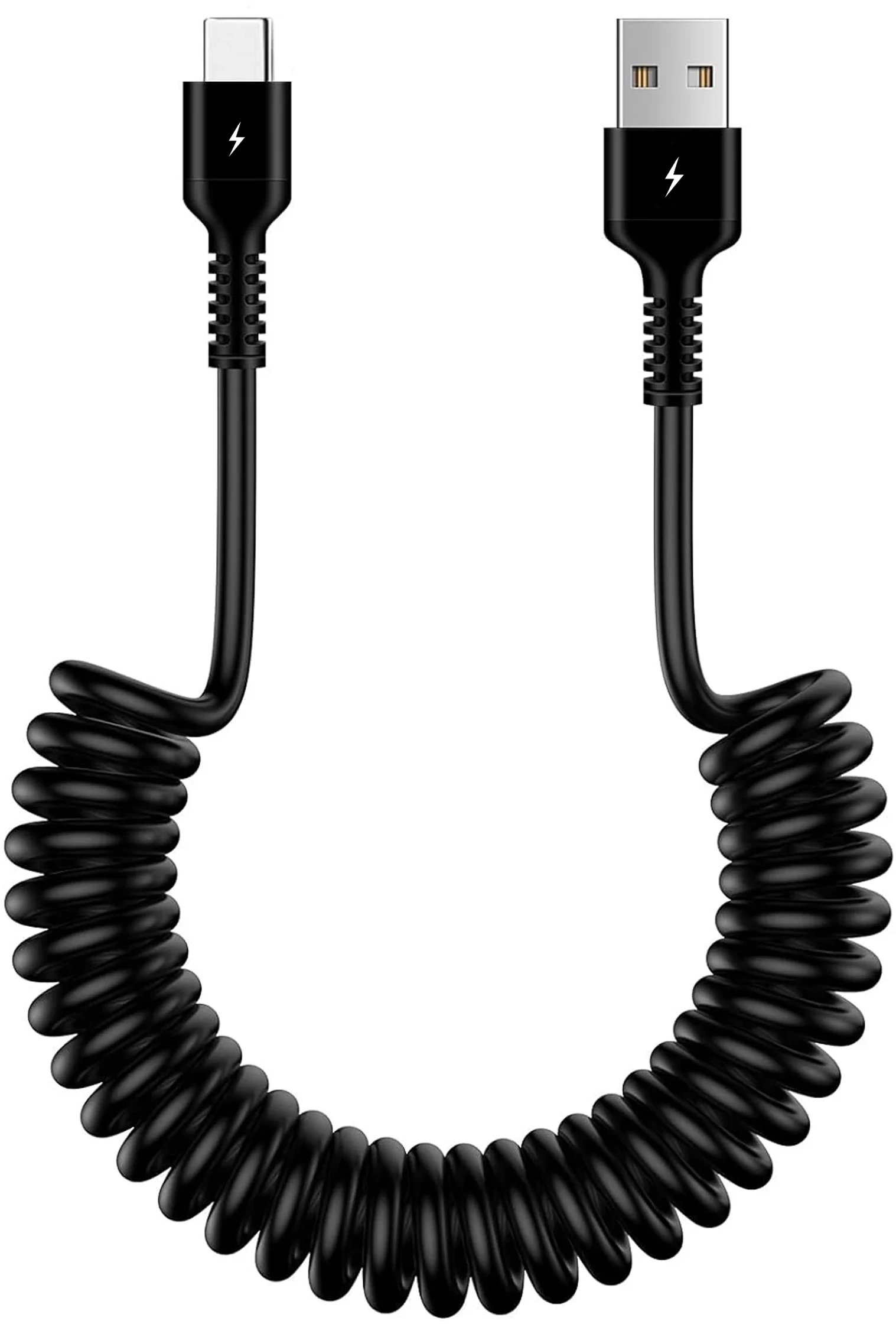 Kabel Alogy do ładowania Xiaomi Google Pixel spiralny samochodowy 66W 5A 150cm USB do USB-C czarny