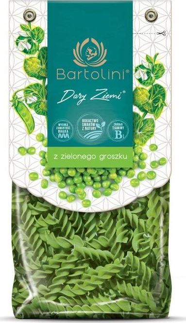 Bartolini Makaron z zielonego groszku - świderki 250 g - Bartolini