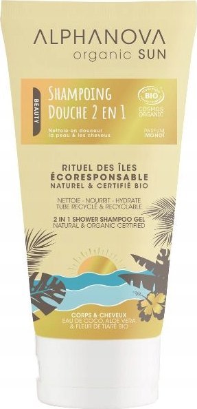 ALPHANOVA SUN Alphanova Sun Beauty, Bio Szampon i żel 2w1 do ciała i włosów, 150 ml