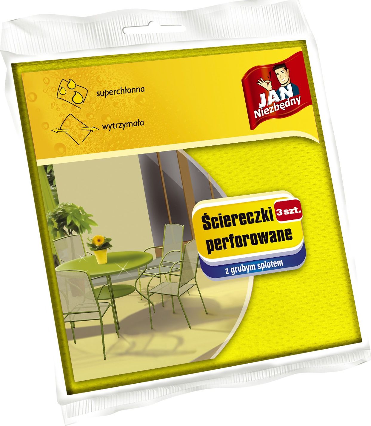 JAN Niezbędny Sarantis Jan Niezbędny Ściereczka perforowana z grubym splotem 1 op.-3szt