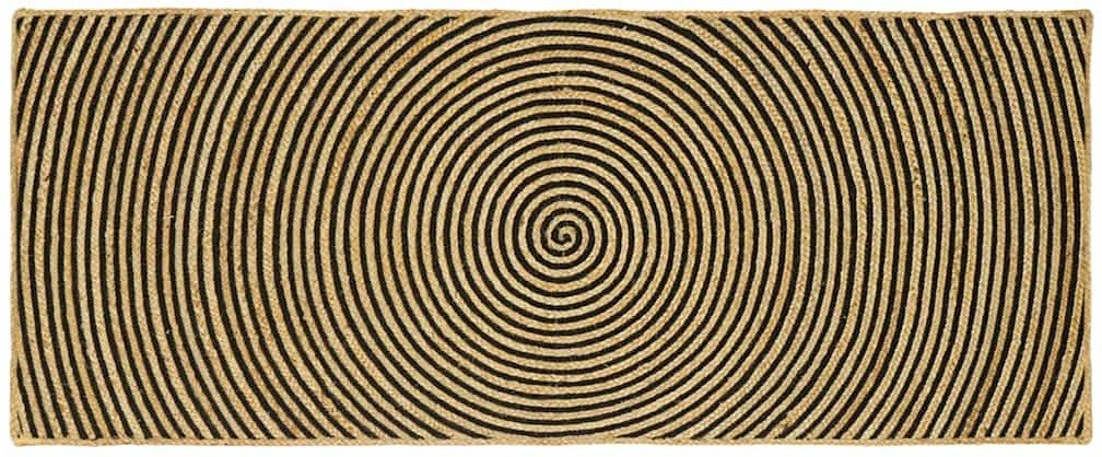 vidaXL Dywan Naturalny i czarny 80 x 200 cm Juta