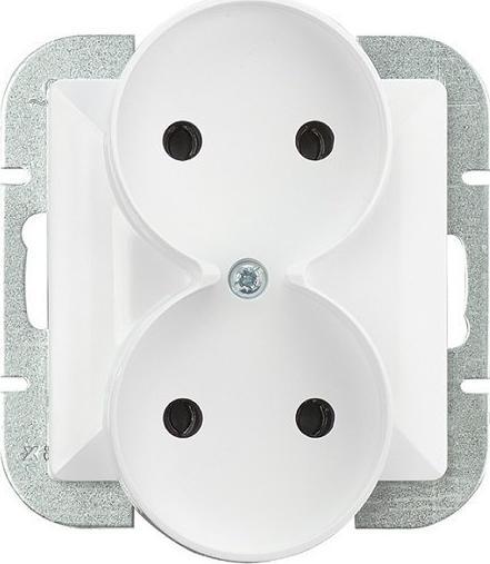 Abex PERŁA GNIAZDO PODWÓJNE P/T B/U BIAŁE