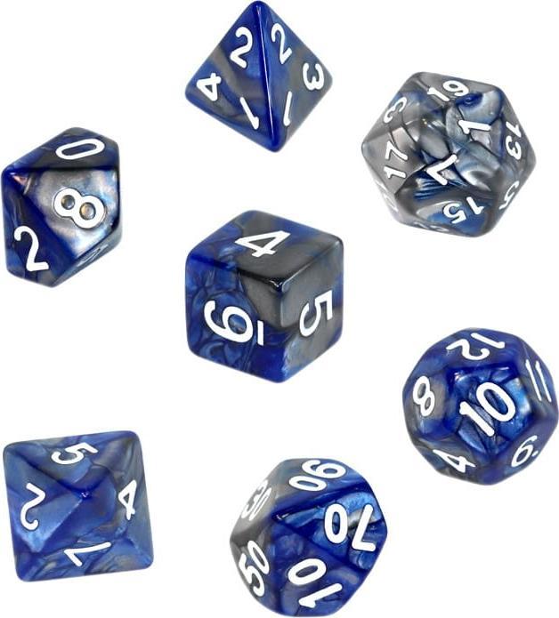 Rebel Komplet kości REBEL RPG - Dwukolorowe - Niebiesko-szare