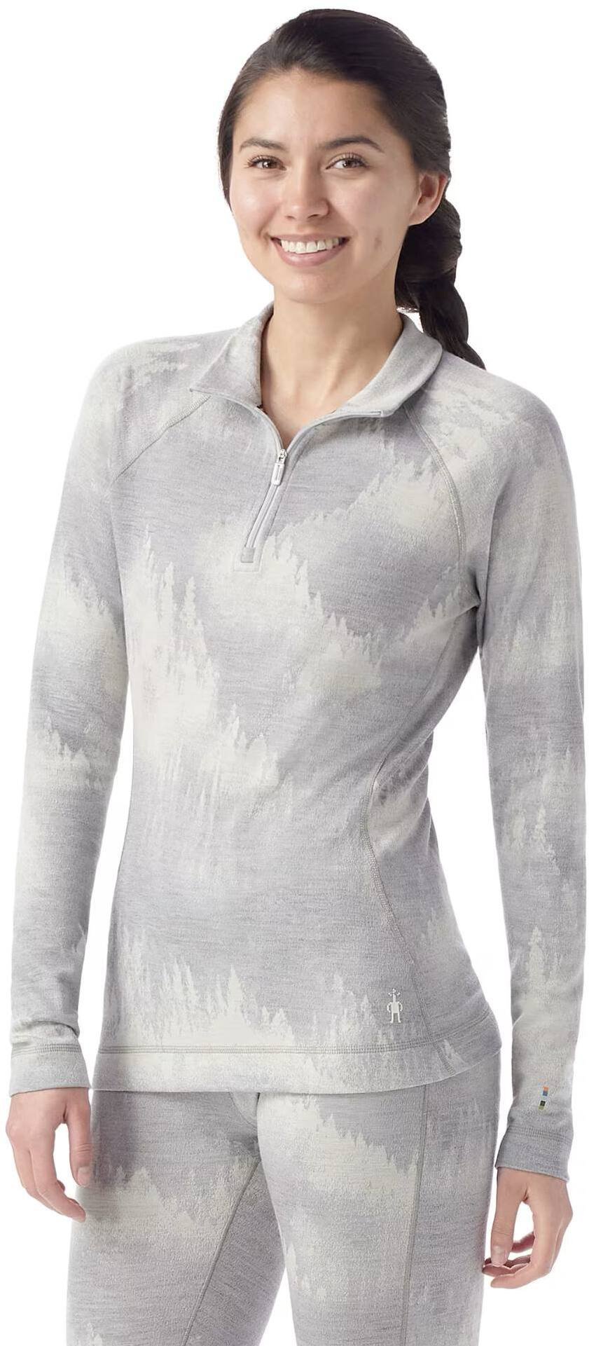 W'S Classic Thermal Merino Base Layer 1/4 Zip Boxed, M74 | light gray foggy pines, M