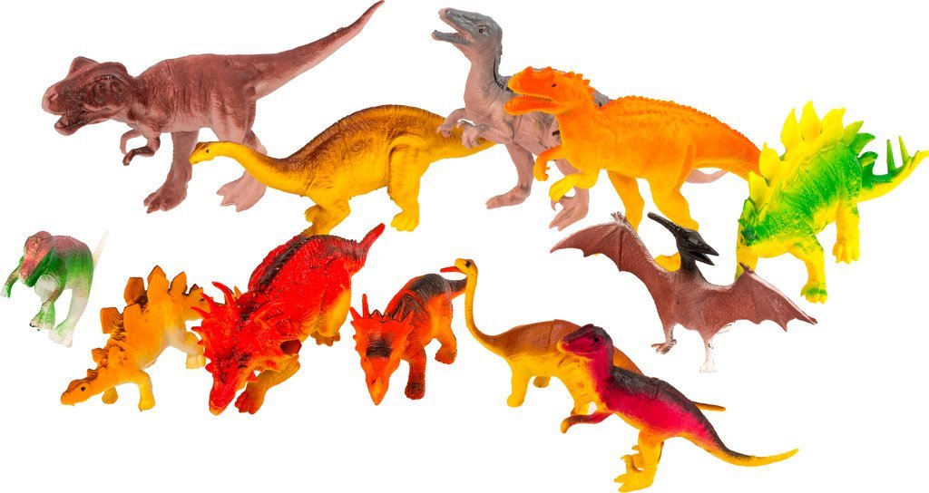 Figurka DINOZAURY ZESTAW 12 szt FIGURKI RÓŻNE WZORY GUMOWE