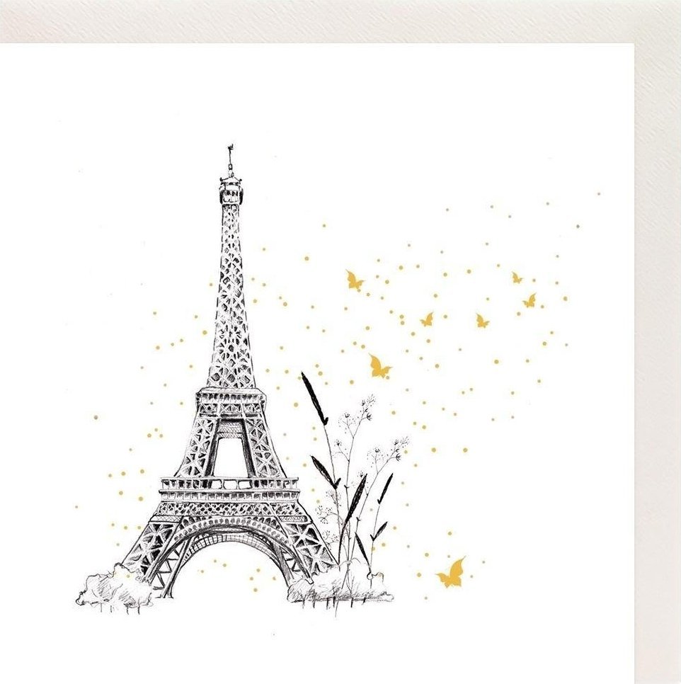 Clear Creation Karnet Złocony kwadrat CL3805_BL Wieża Eiffla