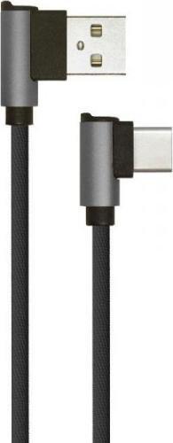 Kabel USB V-TAC USB-A - USB-C 1 m Czarno-srebrny (SKU 8638)