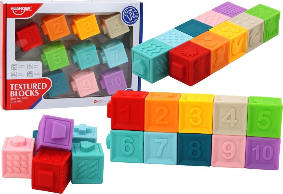 LeanToys Układanka Edukacyjna Dla Maluchów Klocki Kształty Liczby