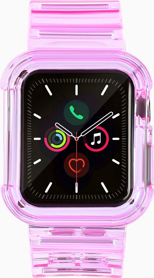 Hurtel Strap Light Set silikonowa opaska pasek bransoleta bransoletka etui do zegarka Watch 6 40mm / Watch 5 40mm / Watch 4 40mm / Watch SE 40mm czerw