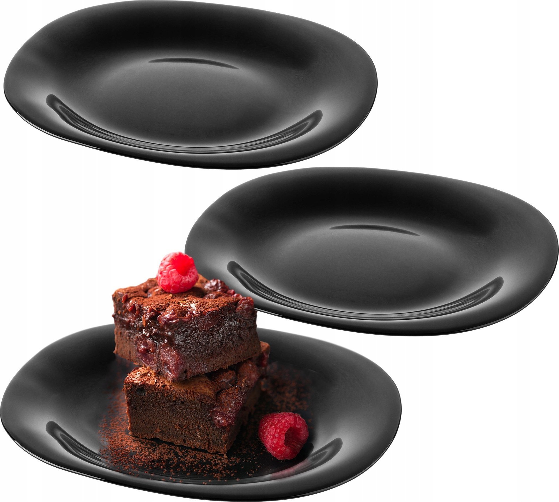 Kadax Talerz Deserowy 21cm Talerze Zestaw Talerzy Czarny