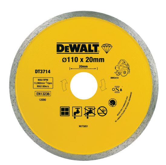 Dewalt Tarcza diamentowa 110x20mm ciągła do DWC410 (DT3714)