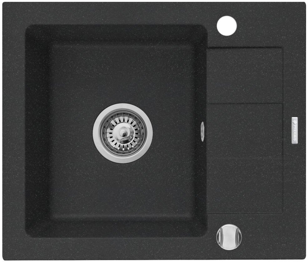 Pyramis Zlew. SPARTA MINI (56x44) 1B 1D czarny + Bateria LUNGO