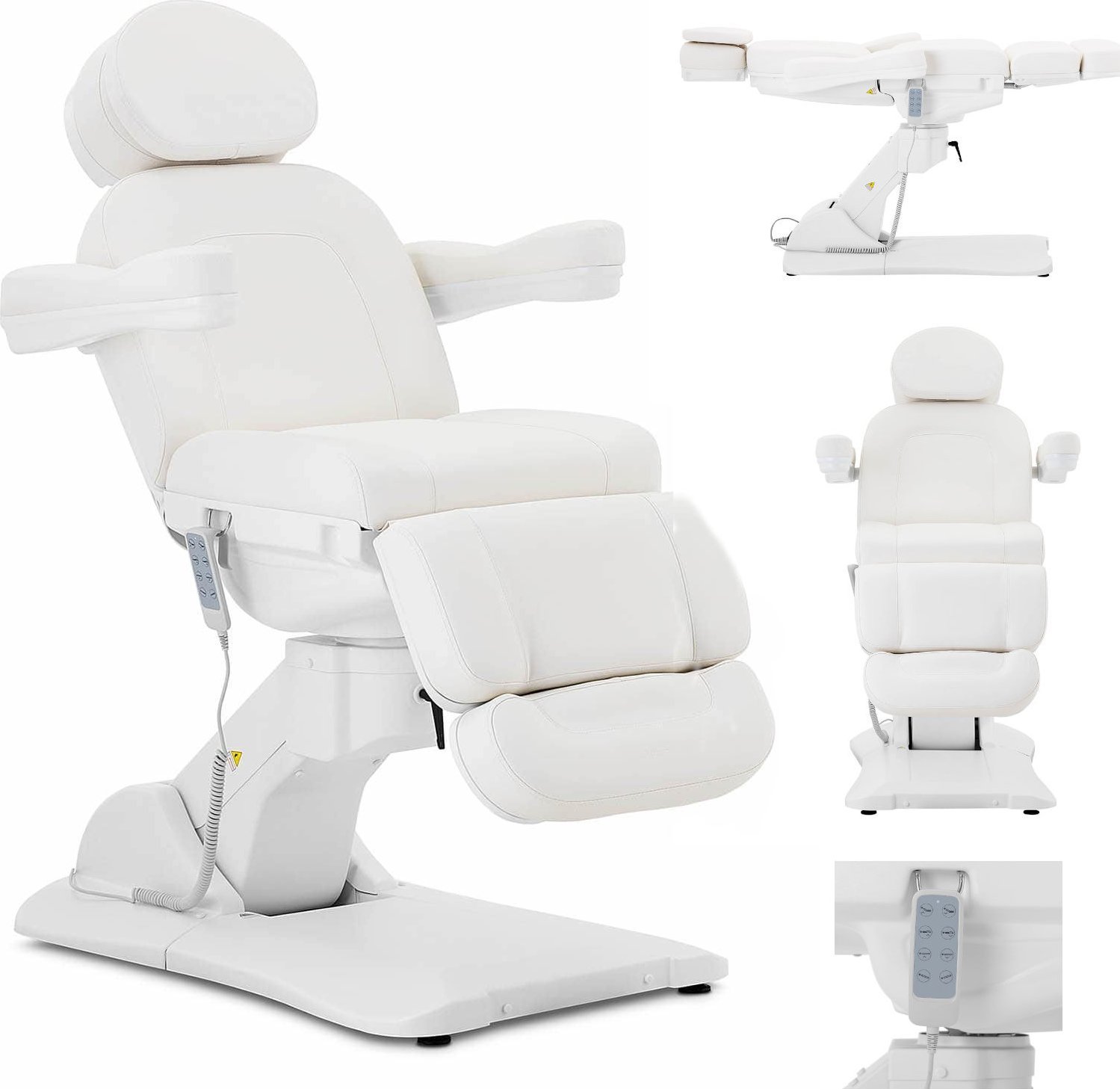 Physa Fotel kosmetyczny do tatuażu masażu spa elektryczny GENOA - biały Fotel kosmetyczny do tatuażu masażu spa elektryczny GENOA - biały