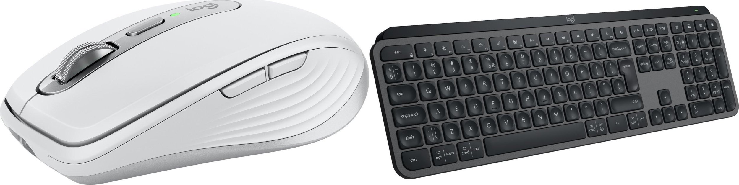 Mysz Logitech Anywhere 3S For Mac Pale Gray (910-006946) + MX Keys S Bezprzewodowa Graphite US (920-011587)