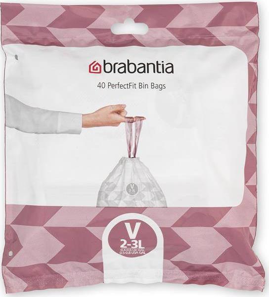 Brabantia Worki na śmieci PerfectFit rozmiar V 2-3L 40szt 100253