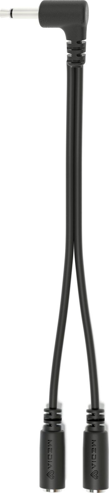 Kabel Medialove Kabel SPLITTER Y kątowy Eurorack Patch 3,5mm Mono minijack 1 x 15cm czarny