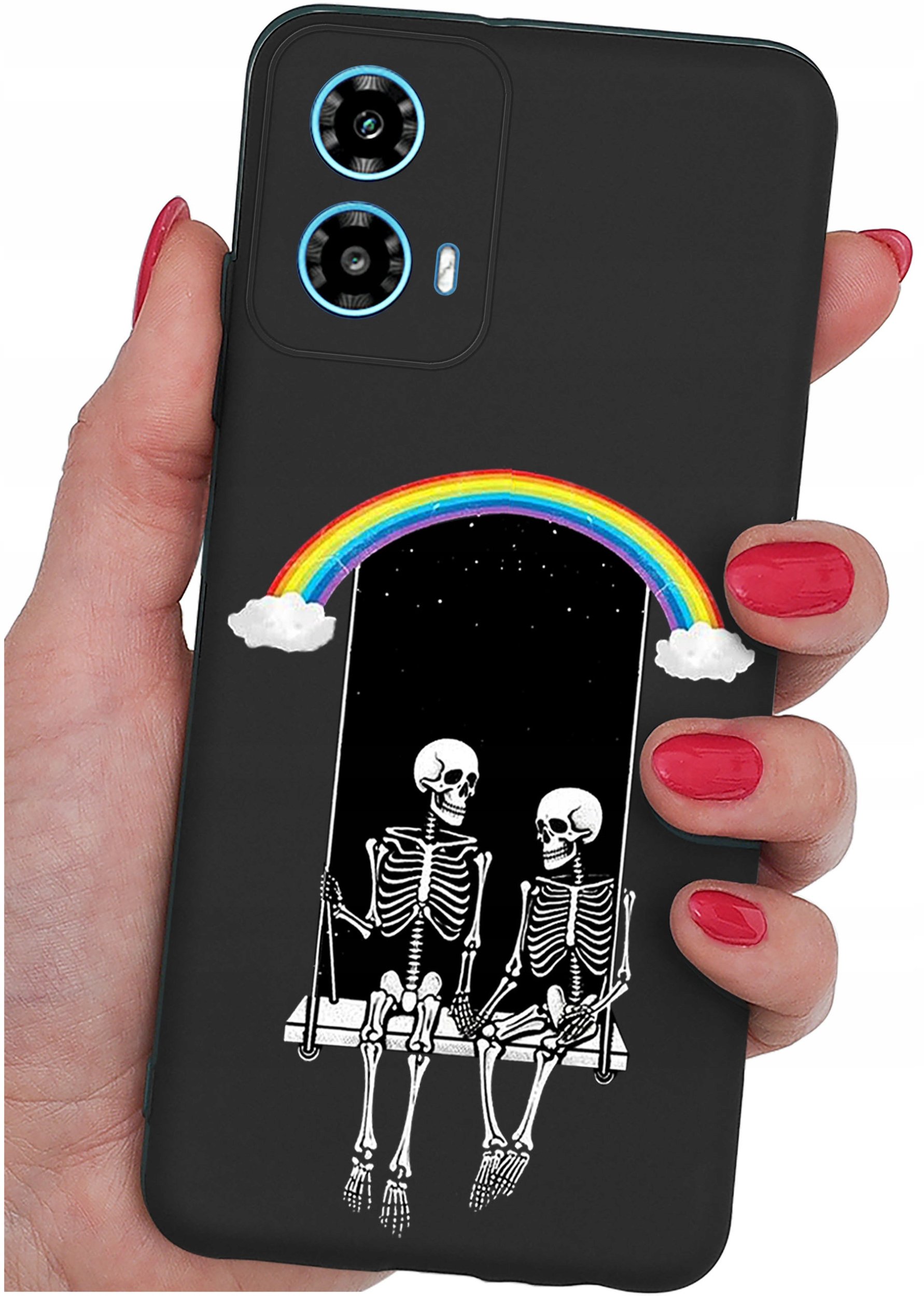 ETUI do Motorola Moto G34 5G WZORY |SILIKONOWE MATT CASE + SZKŁO 9H