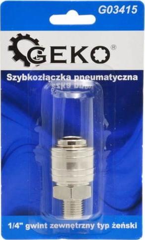 Geko SZYBKOZŁĄCZKA PNEUMATYCZNA TYP ŻEŃSKI 1/4" GWINT ZEWNĘTRZNY (BLISTER) (10/100) G03415 GEKO