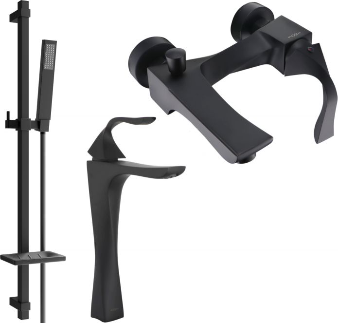 Mexen Mexen Estrella DQ02 zestaw wannowy, czarny - 72313DQ02-70