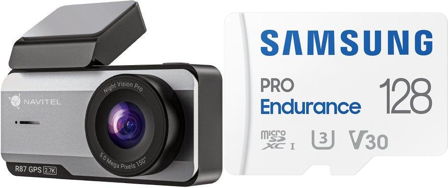 Wideorejestrator Navitel Wideorejestrator Navitel R87 GPS + Karta Samsung PRO Endurance 2022 MicroSDXC 128 GB Class