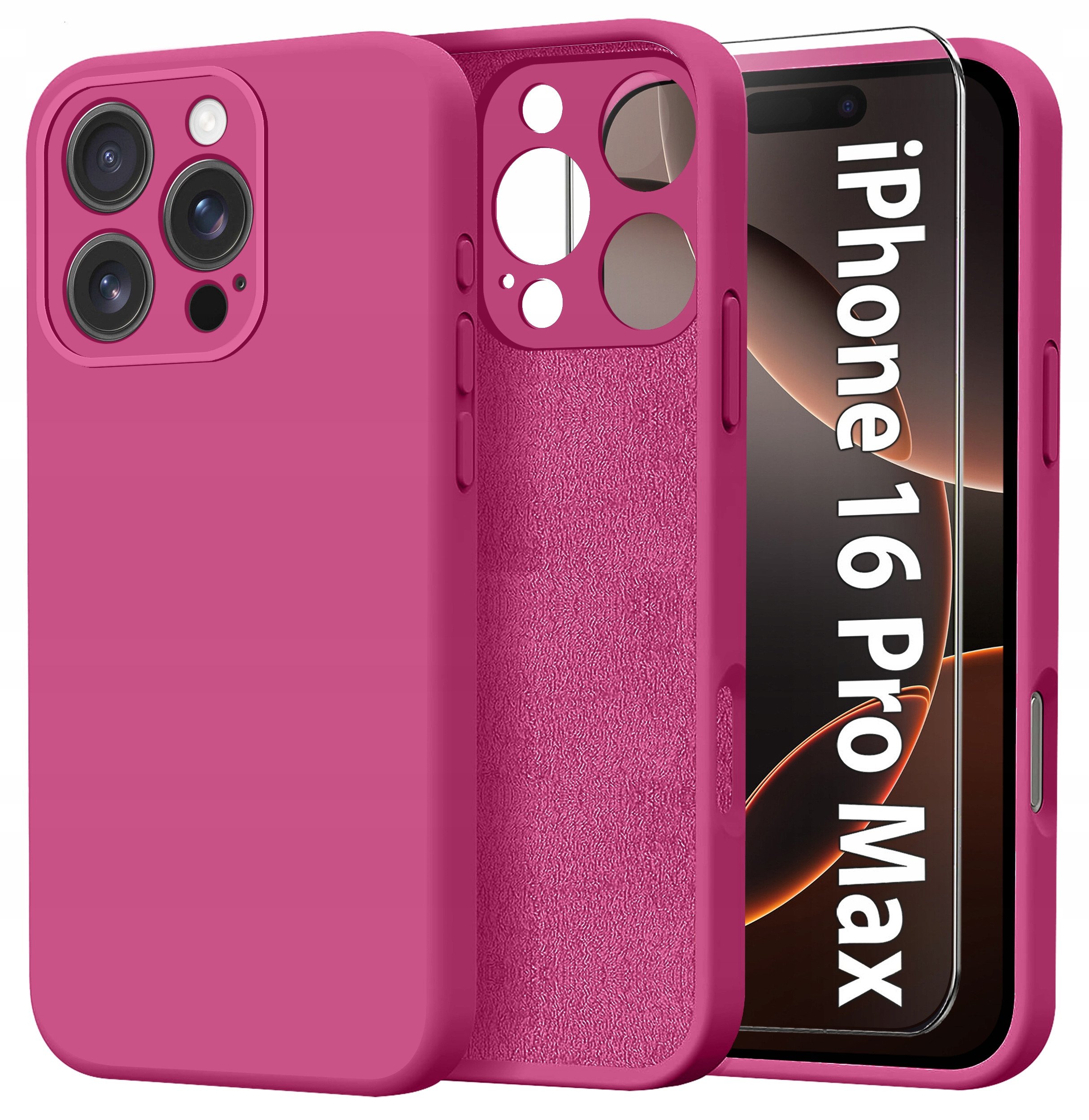 Etui do Apple iPhone 16 Pro Max CASE Silicone ELASTYCZNE + Szkło 9H