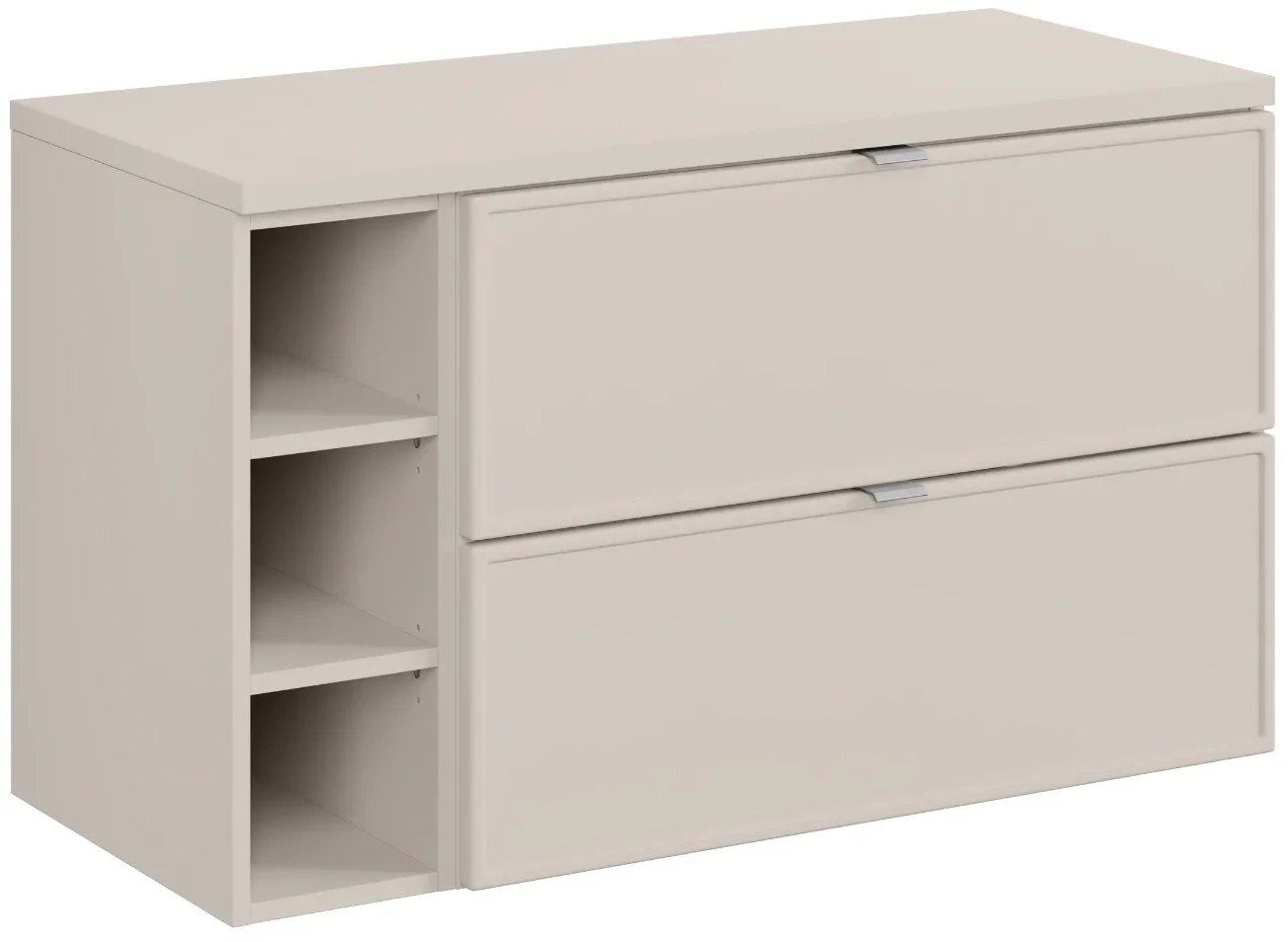 Szafka pod umywalkę nablatową BELLA CASHMERE 80cm kaszmirowa - zestaw 100 cm z regałem i blatem COMAD