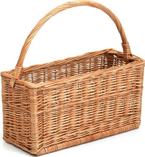 WickerPL Wiklinowy Kosz na Gazety Organizer z Rączką 45x18 H 23/41 cm