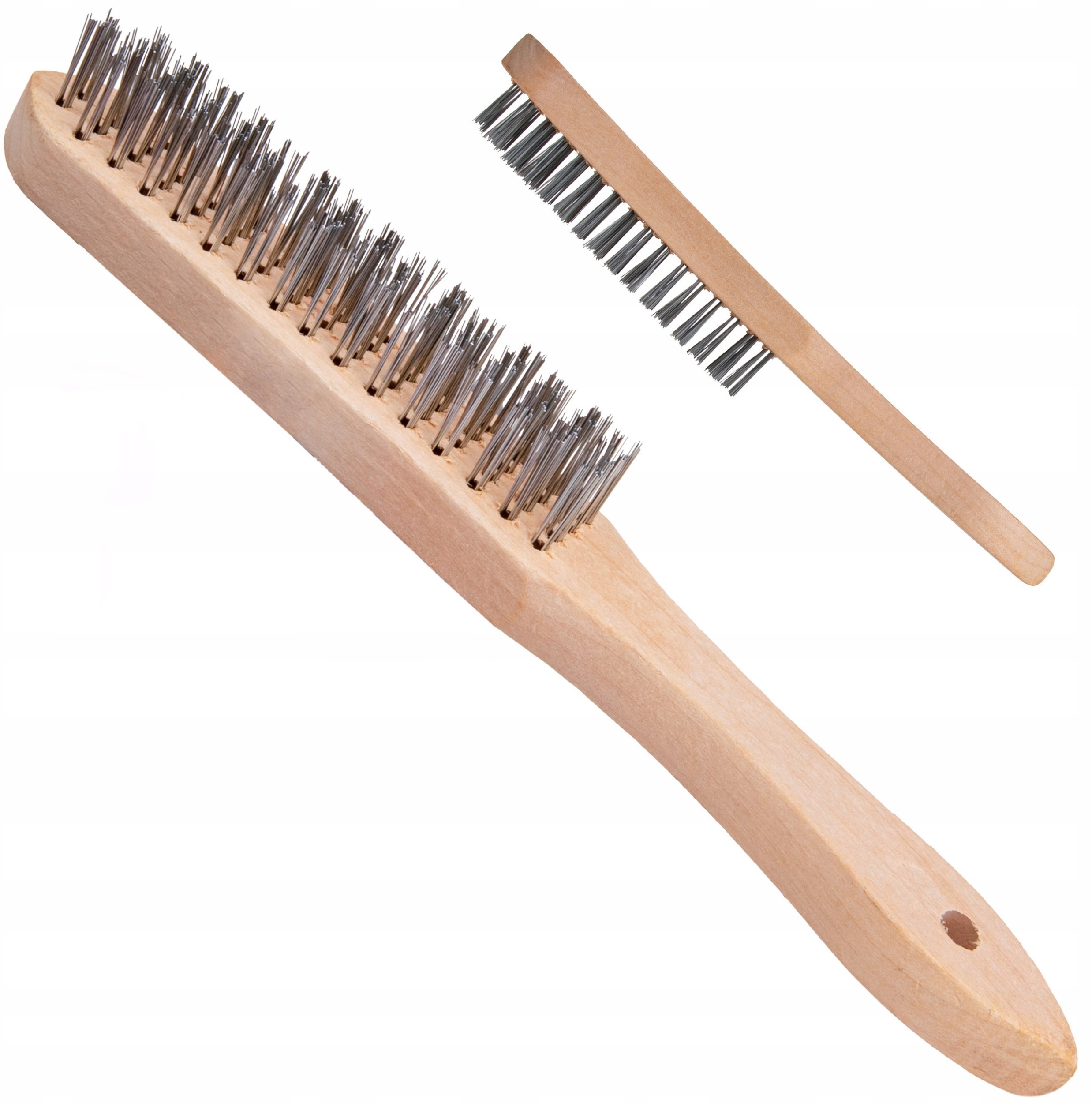 Szczotka do rdzy druciana czarna 4 rzędy drewno (12/120)