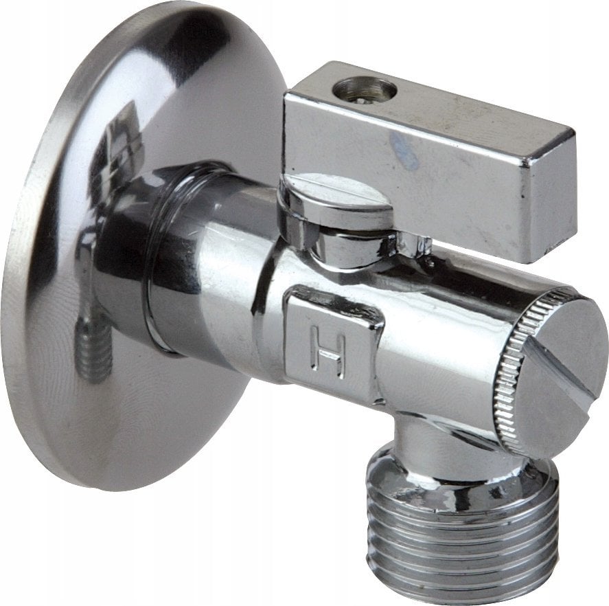 Hydroland ZAWÓR KĄT.KUL.1/2"-3/4" Z FILTREM I ROZETĄ H. // ZK.1/2-3/4.I.F.R