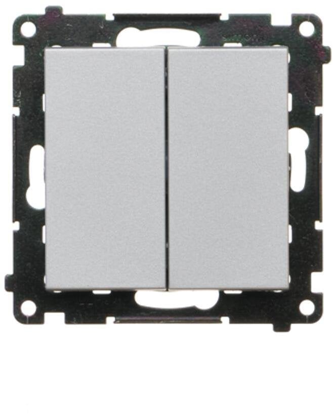 Simon 55 Przycisk poczwórny (moduł) 10 AXm, 250 V~, szybkozłącza Aluminium mat TP4.01/143