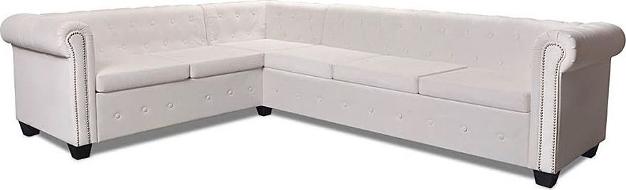Elior 6-osobowy biały narożnik w stylu Chesterfield - Charlotte 6Q