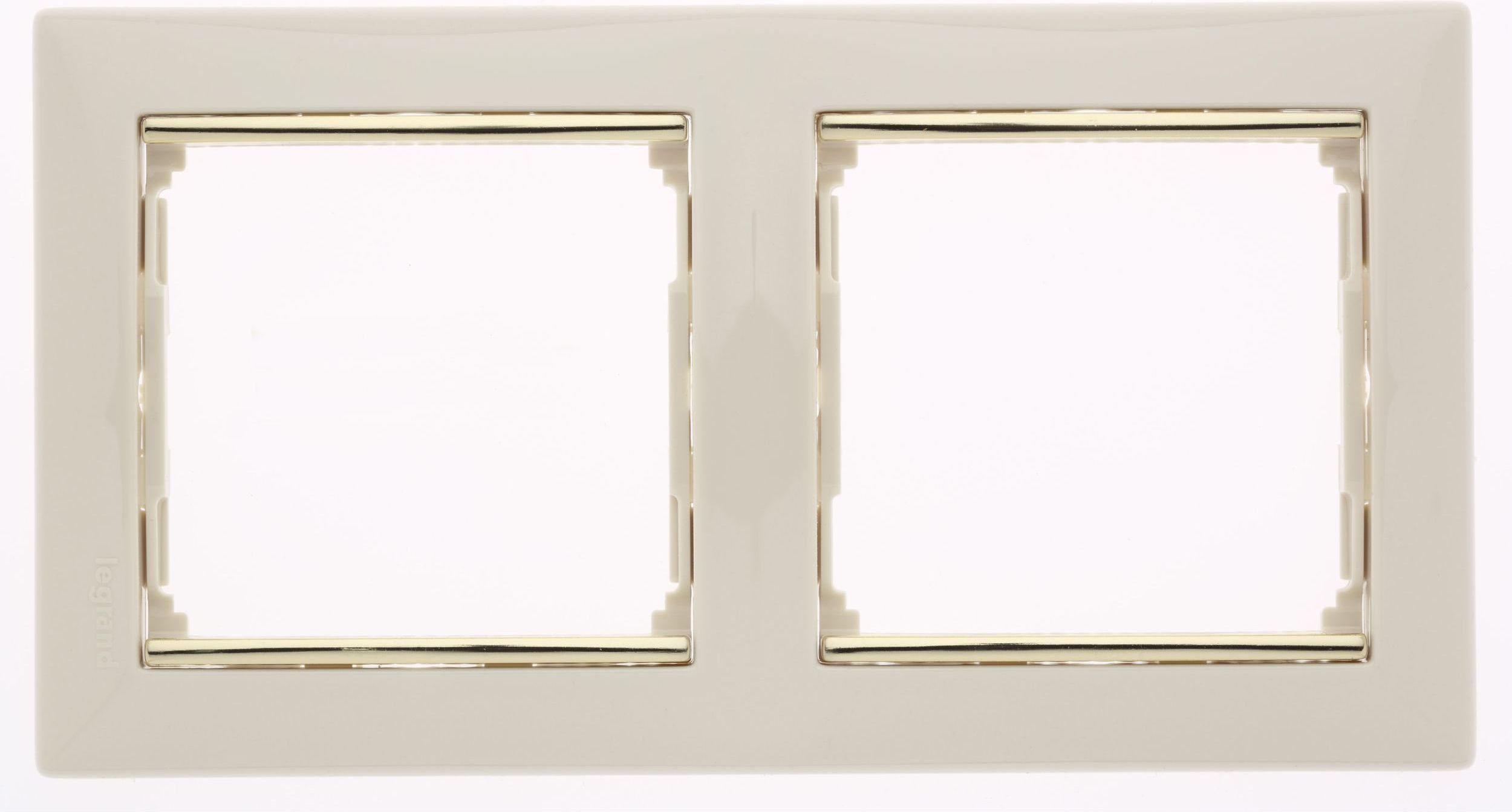 Legrand Ramka podwójna Valena pozioma kremowy/złoty (774152)