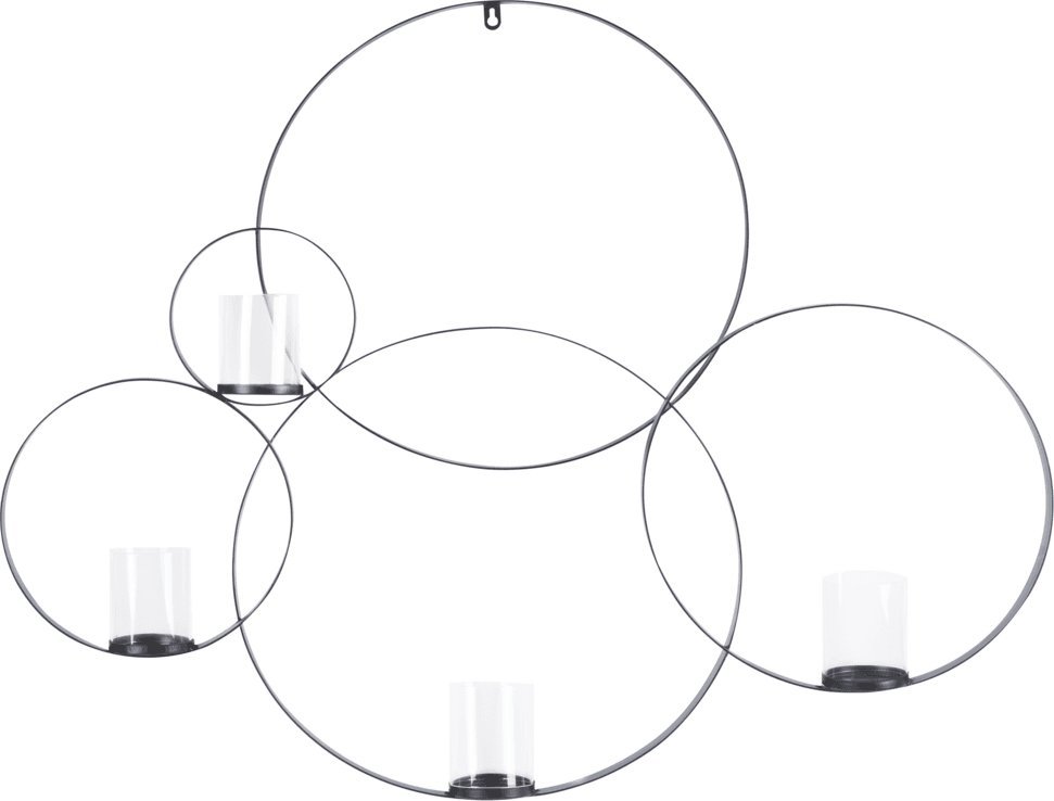 Beliani Metalowy świecznik ścienny 80 cm czarny BURU