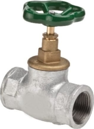 Zawór przelotowy, korpus żeliwny, ocynkowany, DN15, 1/2