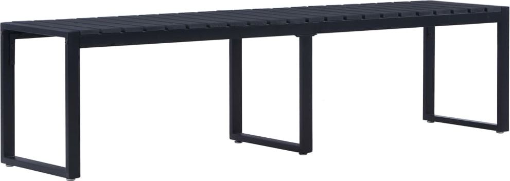 vidaXL Ławka ogrodowa, 180 cm, płyta PS, czarna