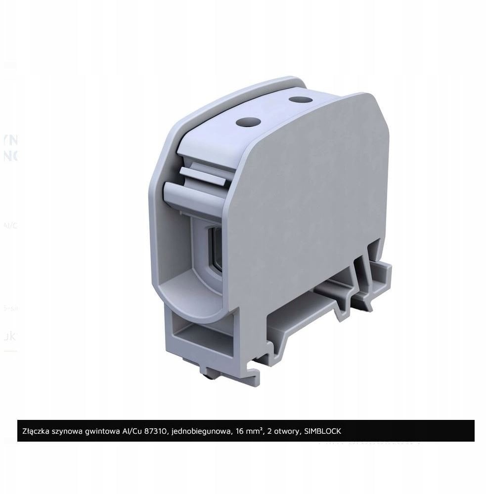Simet Złączka szynowa gwintowany 16mm Al/Cu STB 16 (87110) SIMBLOCK szary 81000002