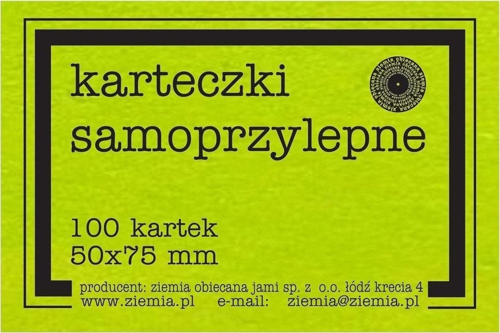 Ziemia Obiecana Karteczki samoprzylepne Fluo 50x75mm 100K zielone