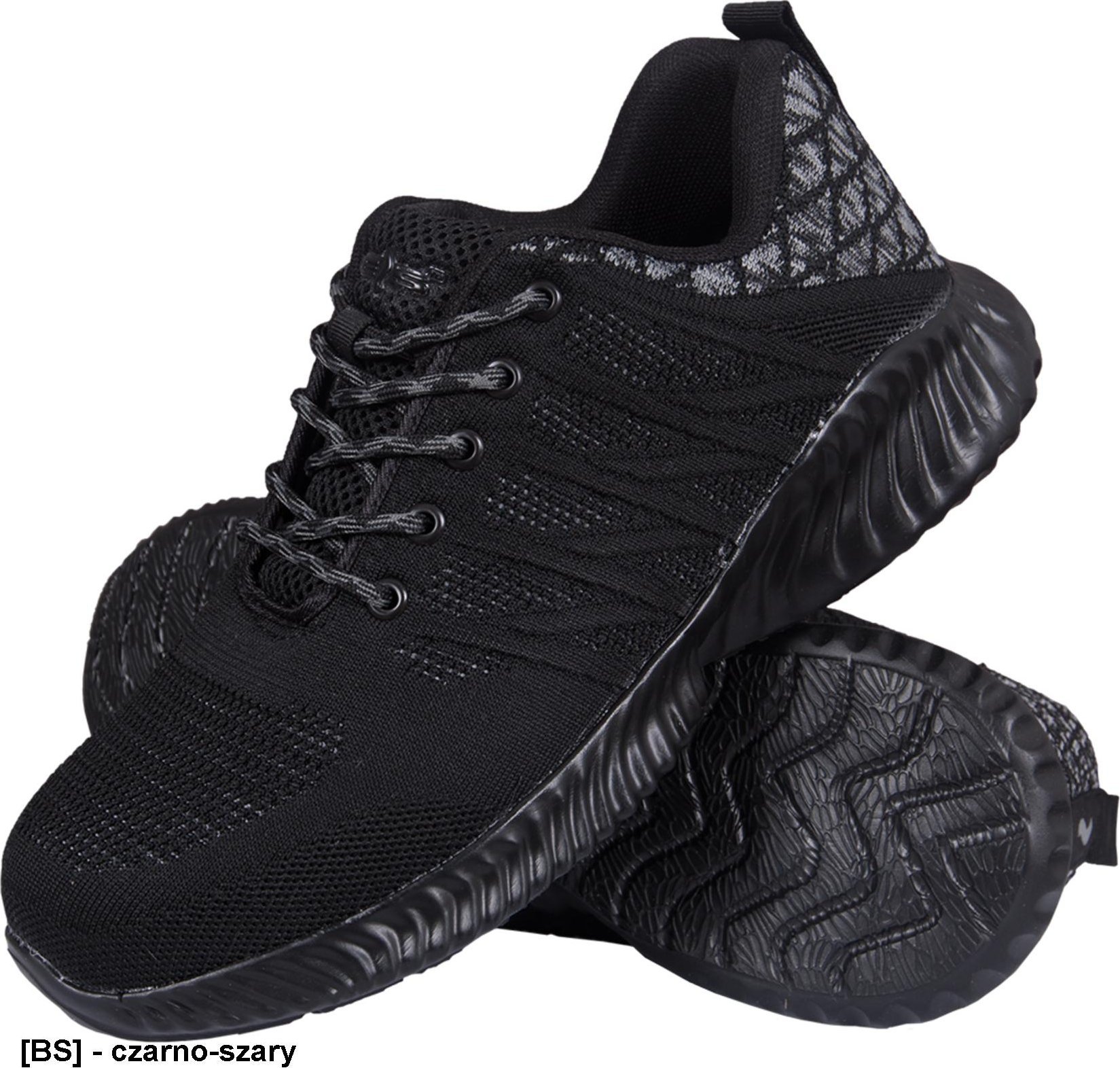 R.E.I.S. BRPAVEL SB P SRA - półbuty bezpieczne PAVEL, podnosek, oddychające siateczka, podeszwa antypoślizgowa odporna na przebicie - czarno-szary 42