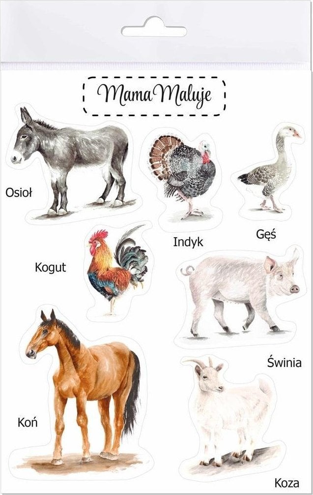 Mama Maluje Naklejki duże Zwierzęta wiejskie 2