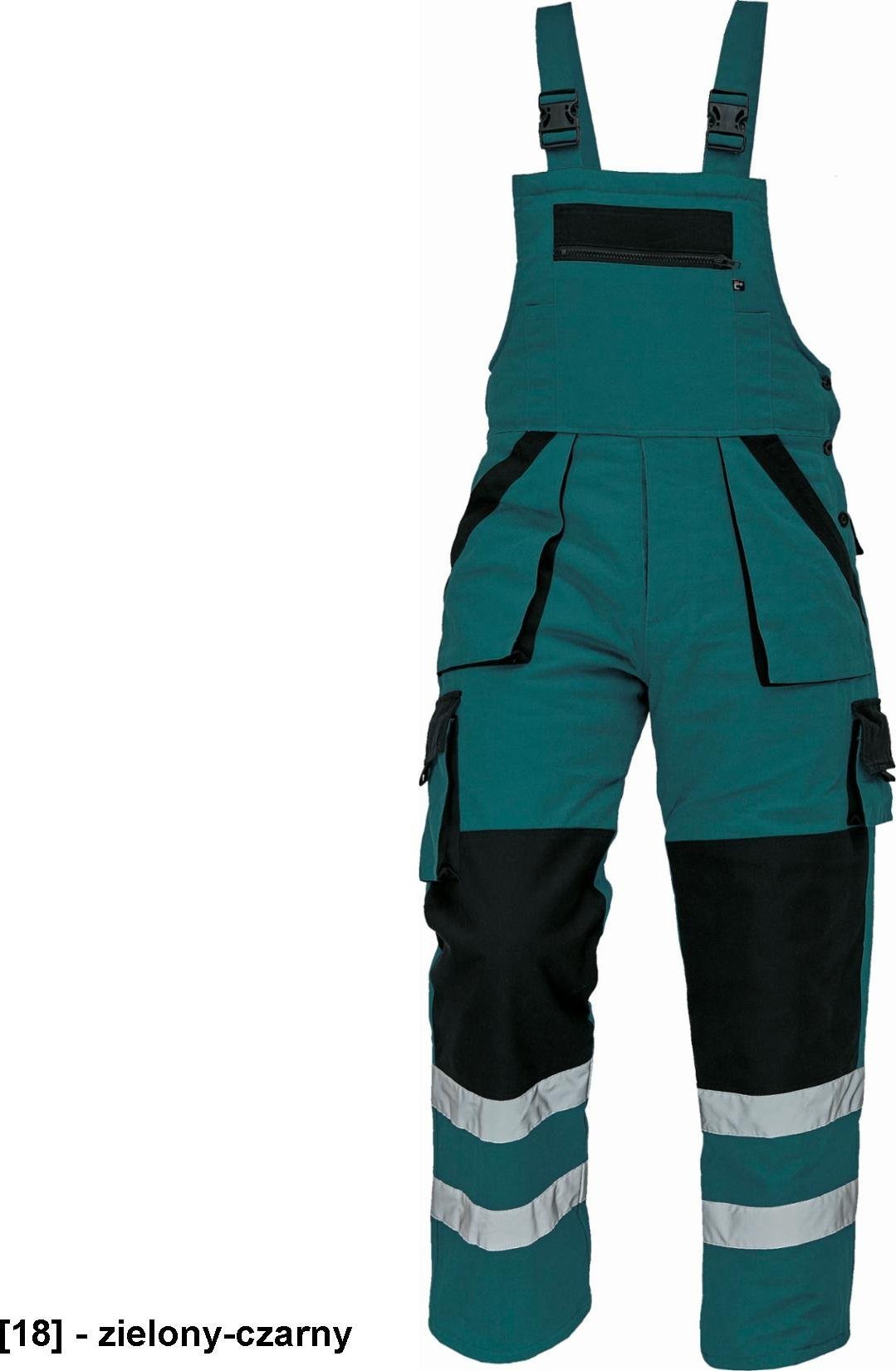 CERVA MAX WINTER RFLX - ogrodniczki - zielony-czarny 54