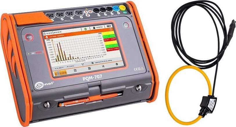 Sonel Analizator jakości zasilania PQM-707 /wraz z 4szt. cęgów F-3/ WMPLPQM707