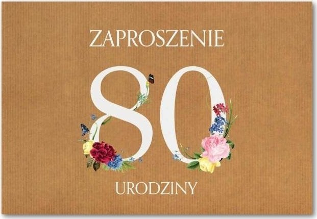 Trend Zaproszenie Urodziny 80 ZT42 (10szt.)