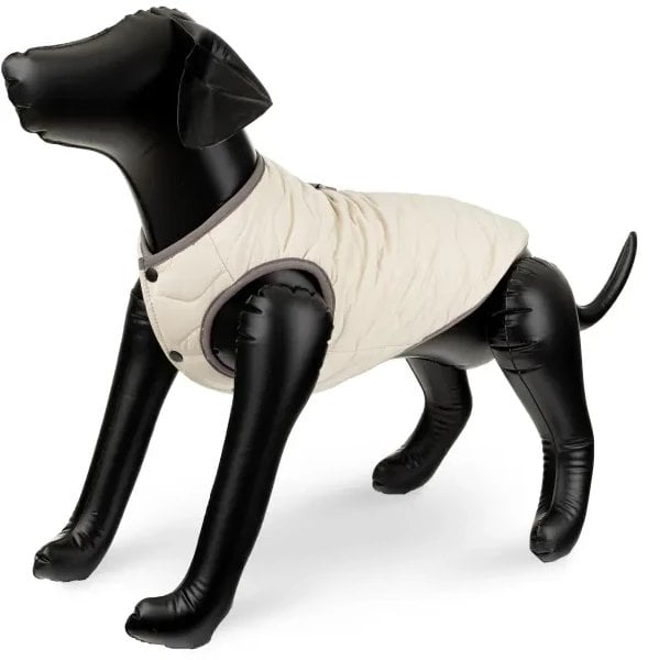 Kurtka, dla psa, be�owa, szare wyko�czenia, pikowana, rozmiar XL, 50