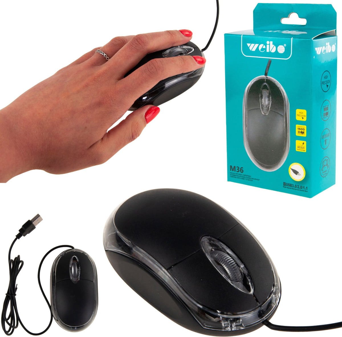 TG64658 MYSZ MYSZKA PRZEWODOWA OPTYCZNA WYGODNA DO KOMPUTERA