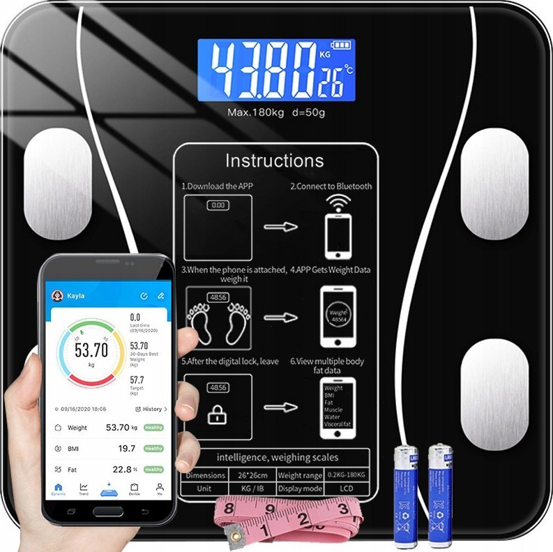 ANALITYCZNA WAGA ŁAZIENKOWA BLUETOOTH M1G936