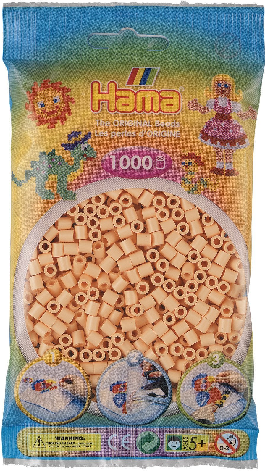 Hama midi perler 1000stk lys hud